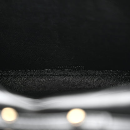 Saint Laurent Lambskin Matelasse Chevron Monogram Sulpice Chain Wallet Black 6 of 13