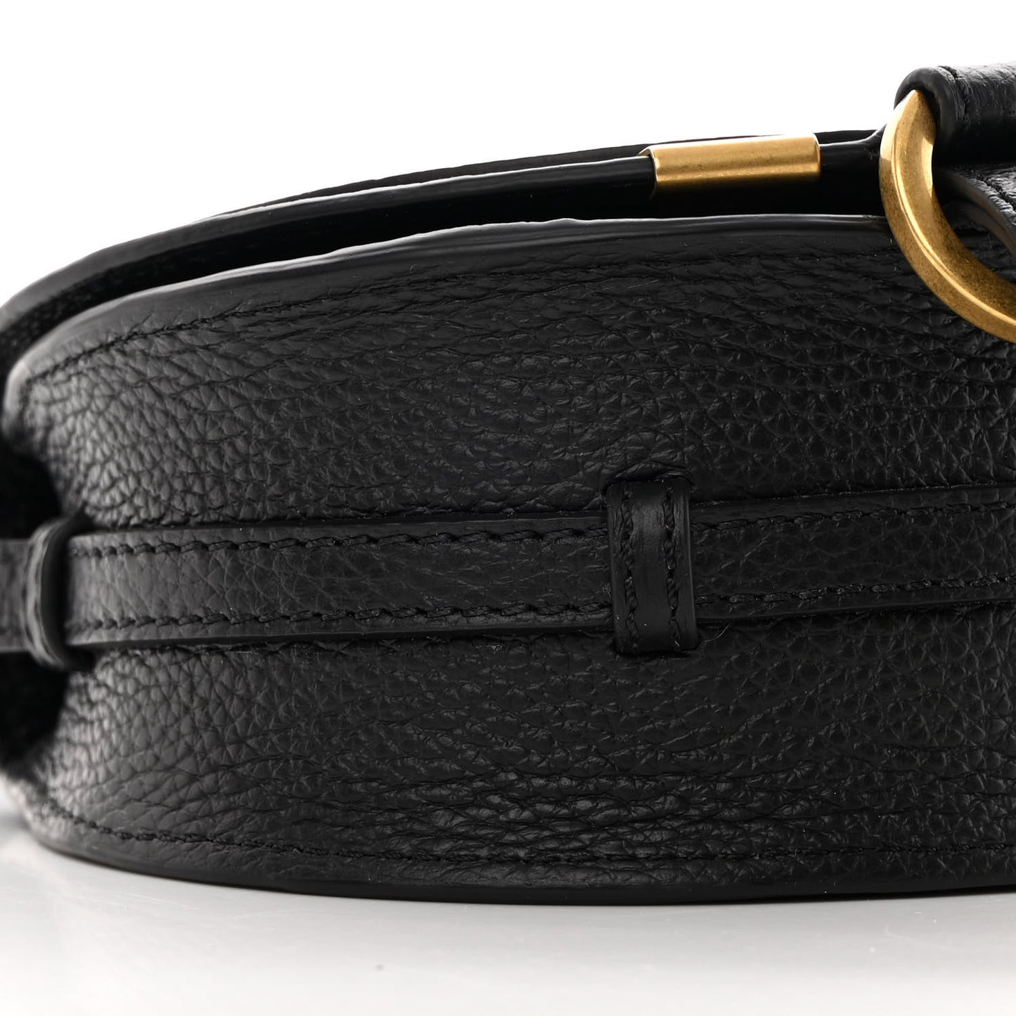 Calfskin Nano Marcie Saddle Bag Black