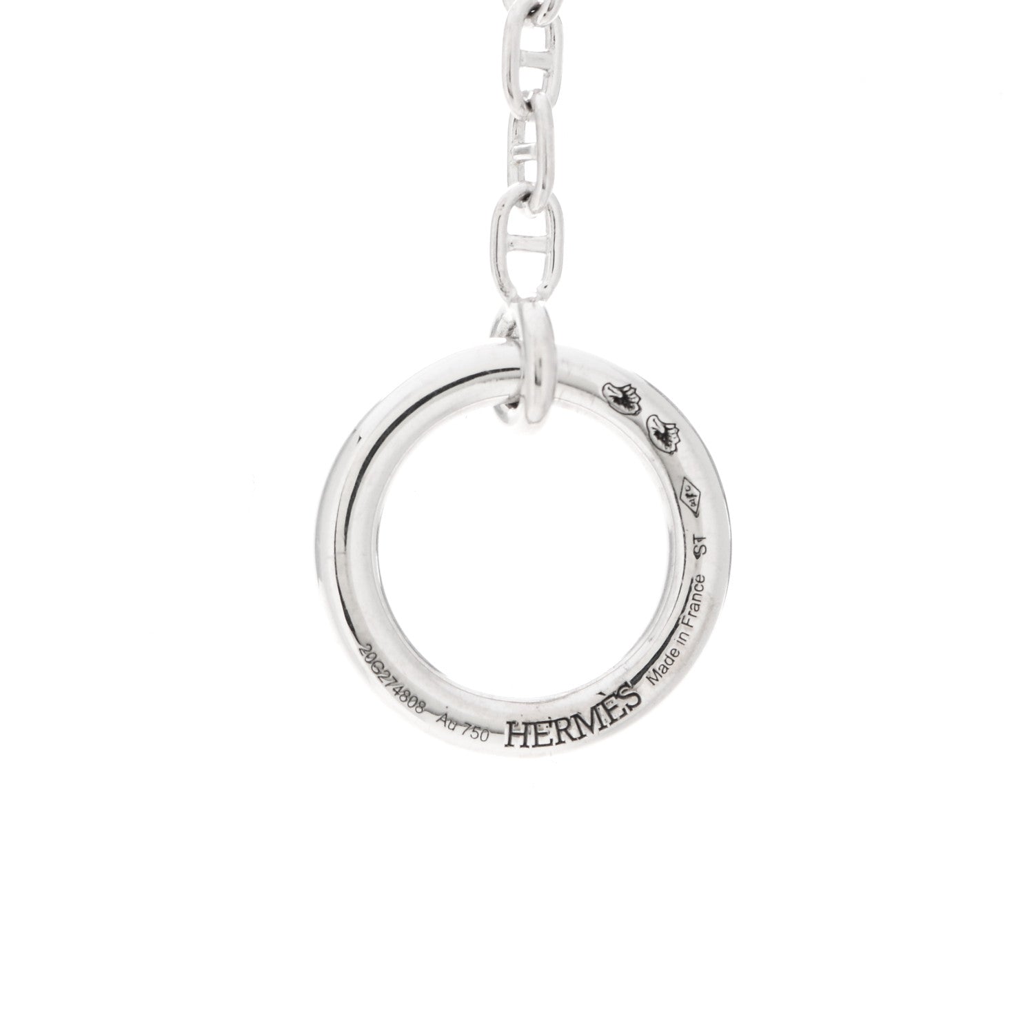 Hermes 18K White Gold Diamond New Farandole Pendant Necklace 4 of 5