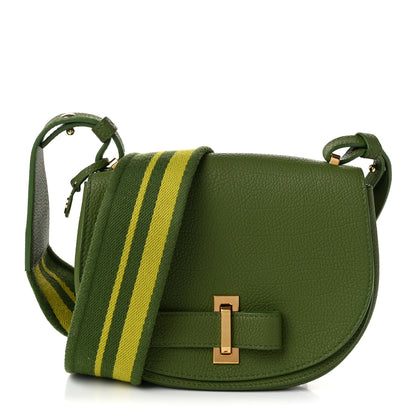 Delvaux Crispy Calfskin Mini Le Mutin Saddle Bag Green 1 of 11
