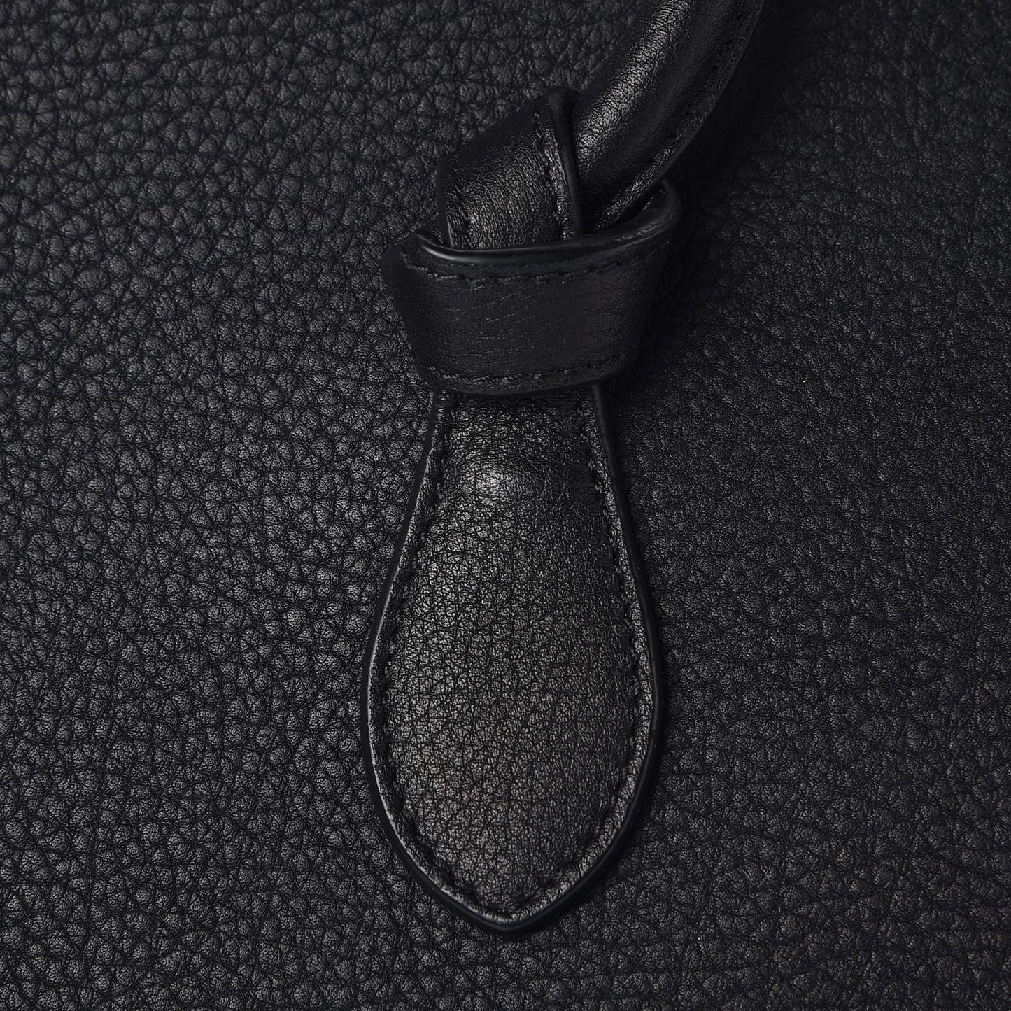 Crisped Calfskin Mini Tie Knot Tote Black