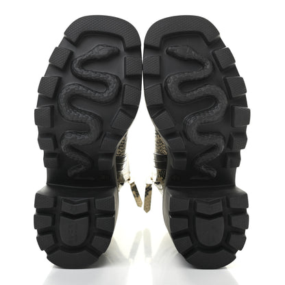 Gucci Calfskin Python Print Ankle Boots 36.5 Beige Avana Black 8 of 8