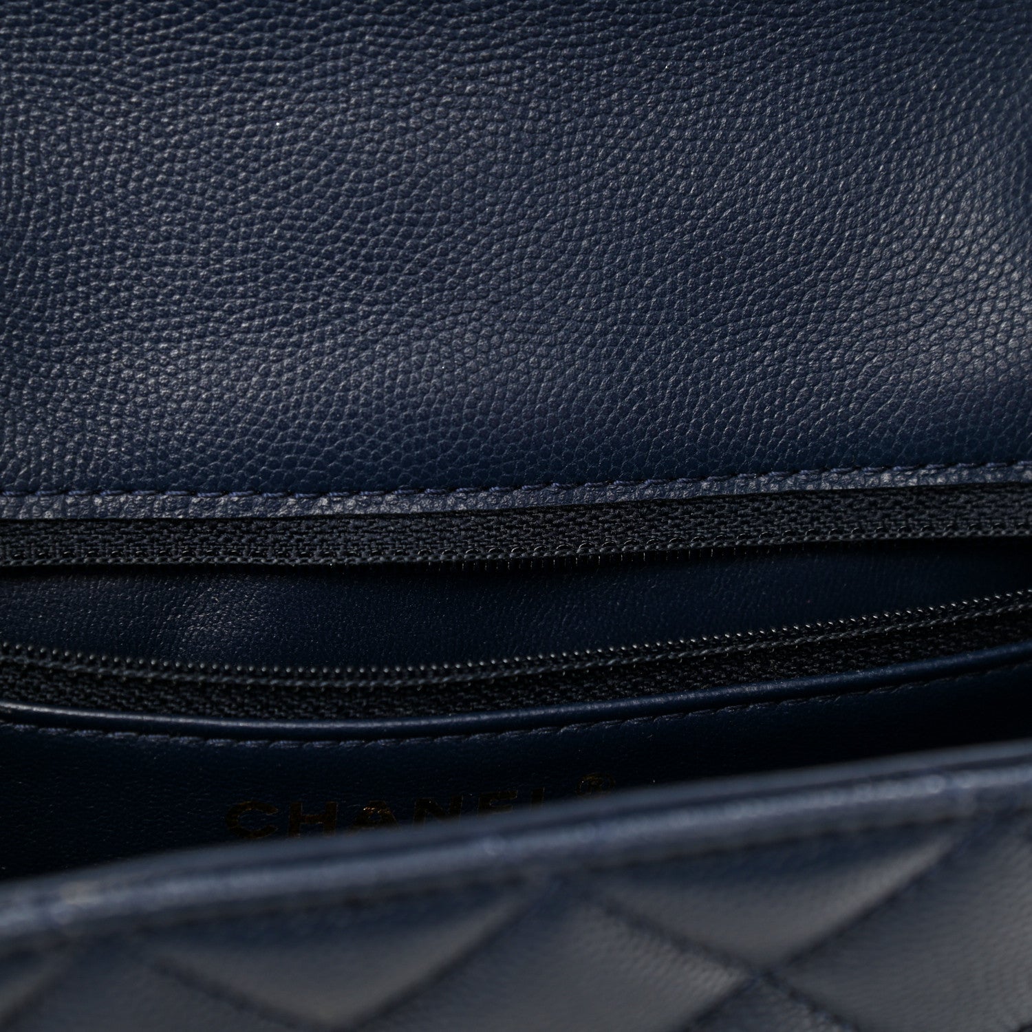 Chanel Caviar Quilted Medium Sweet Classic Flap Navy Blue 11 of 13