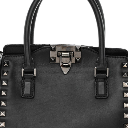 Valentino Garavani Vitello Mini Rockstud Double Handle Tote Black 7 of 14