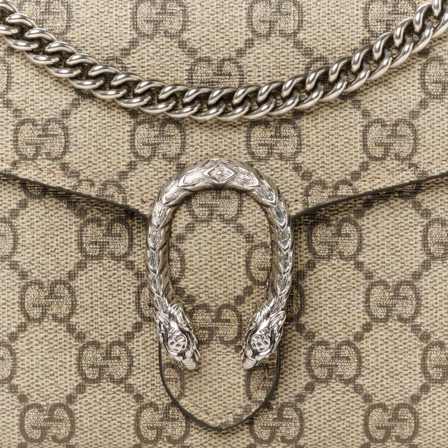 Gucci GG Supreme Monogram Mini Dionysus Chain Wallet Beige Taupe 8 of 10