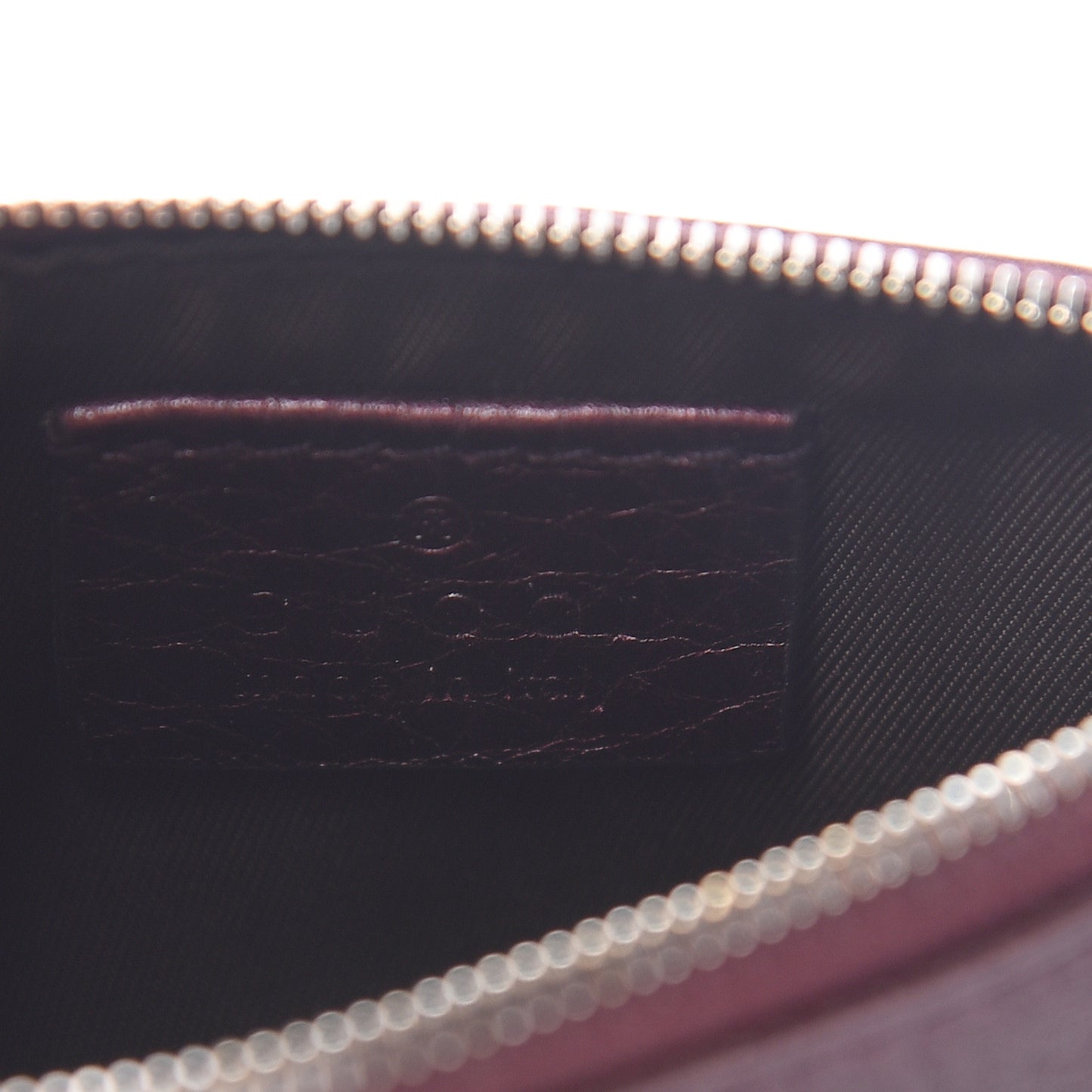 Metallic Pebbled Calfskin Soho Key Case Burgundy