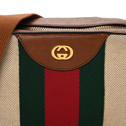 Gucci Vintage Canvas Web Shoulder Bag Sand Cuir 8 of 13
