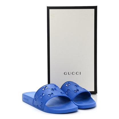 Gucci Rubber GG Monogram Mens Slide Sandals 8 Bright Splash 9 of 9