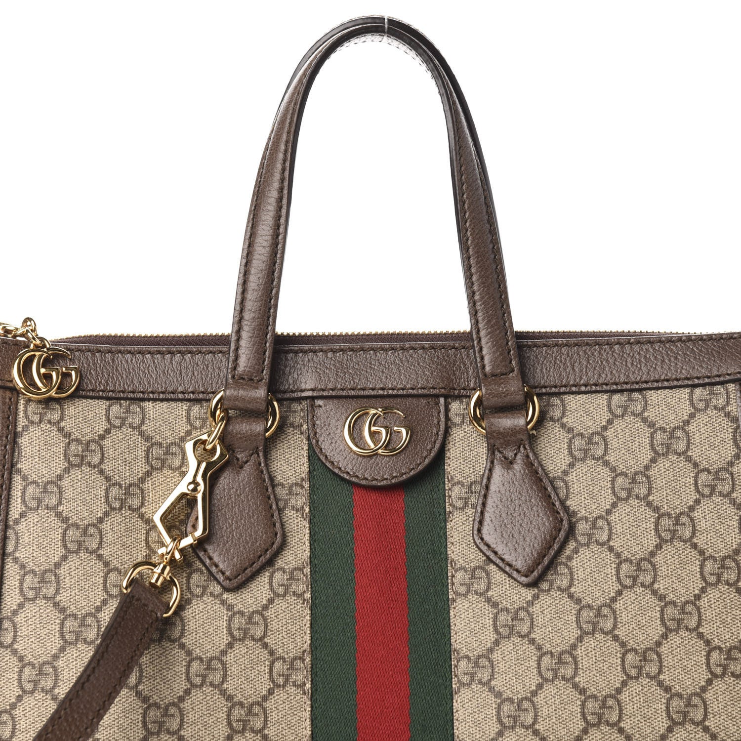 Gucci GG Supreme Monogram Web Medium Ophidia Tote Bag Brown 11 of 11