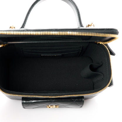 Chanel Lambskin Quilted Polly Pocket East West Top Vanity With Chain Black 5 of 12