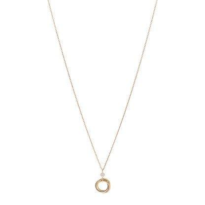 Cartier 18K Pink Yellow White Gold Diamond Trinity Pendant Necklace 1 of 5