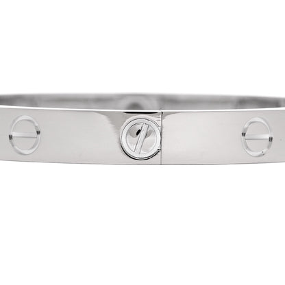 Cartier 18K White Gold 4 Diamond LOVE Bracelet 16 5 of 9
