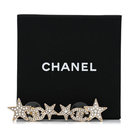 Chanel Crystal Star CC Earrings Gold 5 of 5