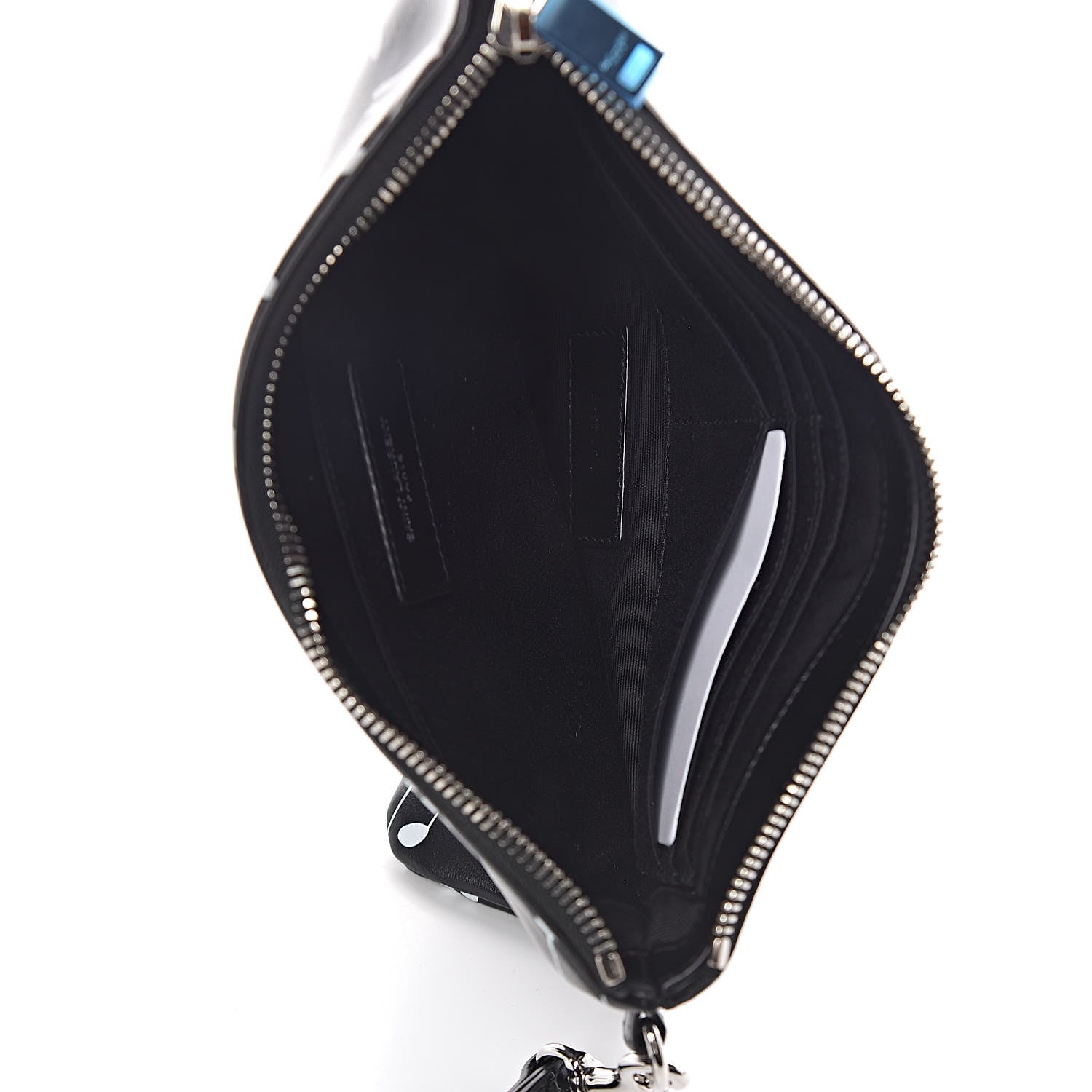 Saint Laurent Calfskin Musical Notes Zip Pouch Black 5 of 8