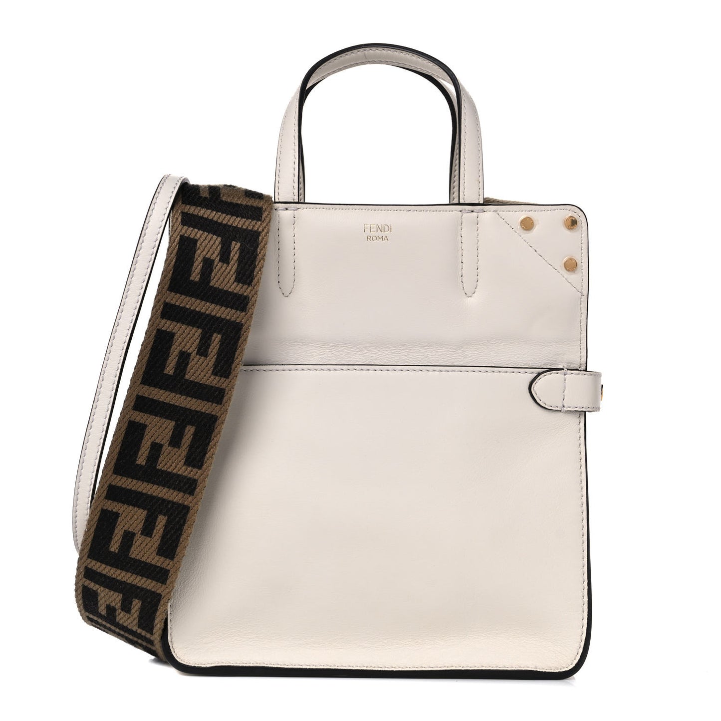 Vitello Grace Matte Small Flip Tote White Ice