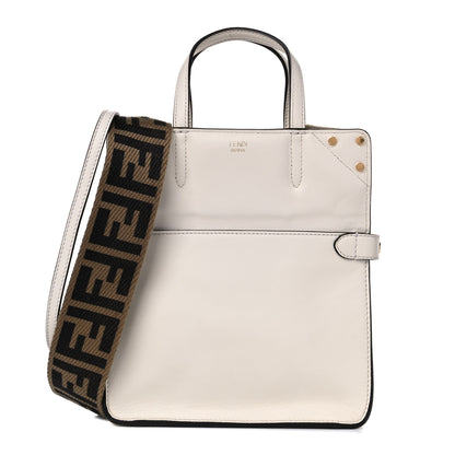 Fendi Vitello Grace Matte Small Flip Tote White Ice 4 of 15