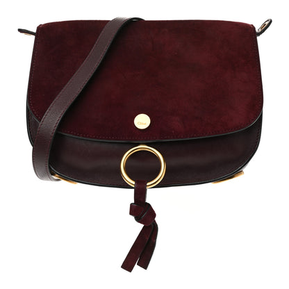 Chloe Suede Smooth Calfskin Medium Kurtis Shoulder Bag Plum Purple 1 of 18