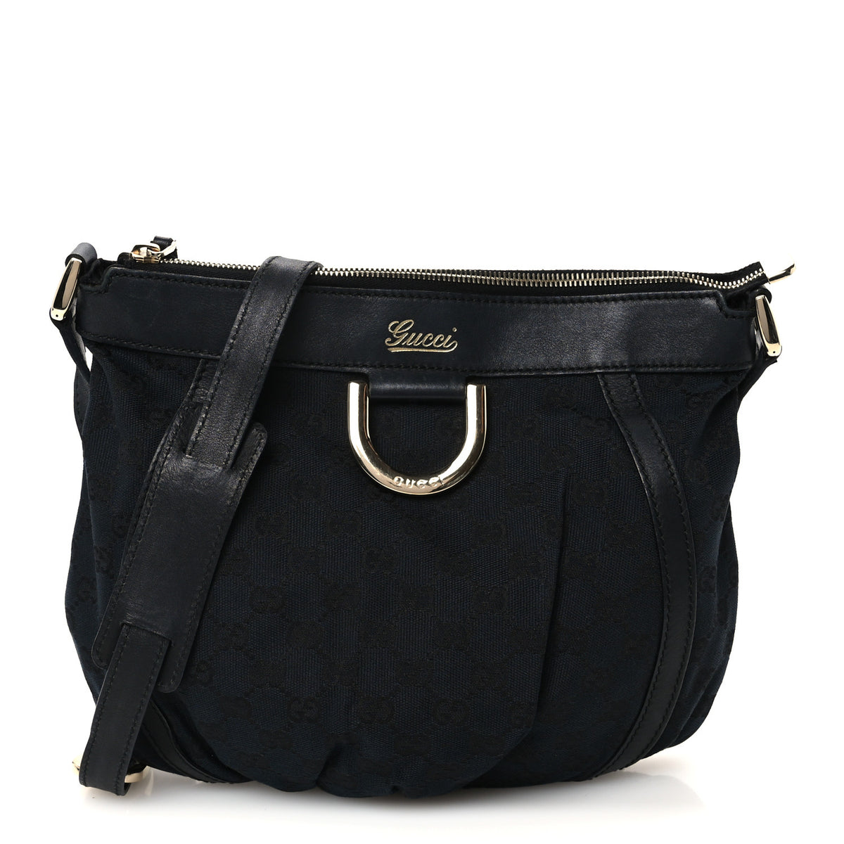 Gucci Monogram Small D Gold Ring Messenger Black 1 of 10