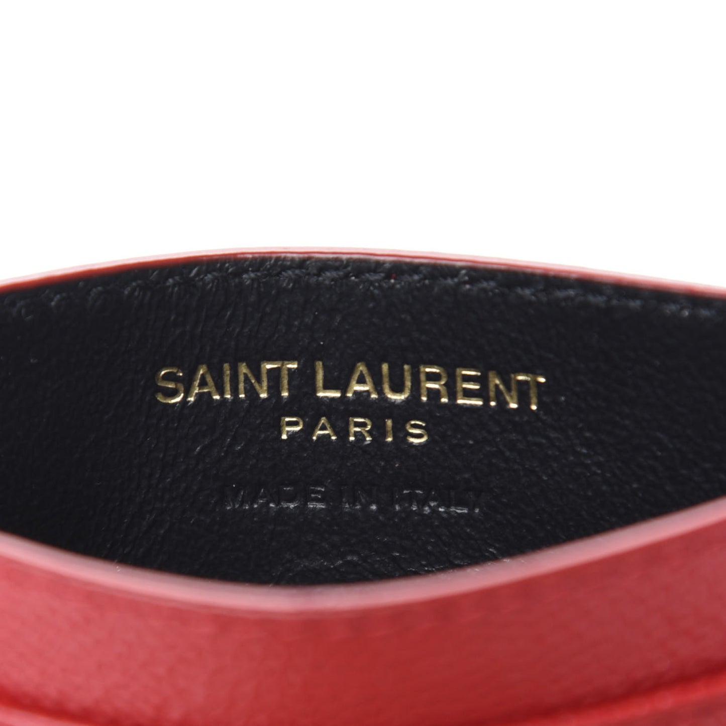 Grain De Poudre Matelasse Chevron Monogram Credit Card Case New Red