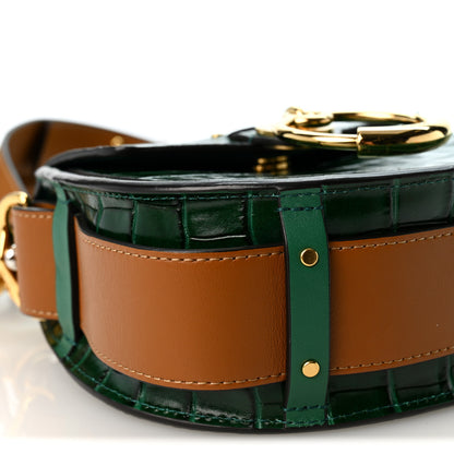 Chloe Calfskin Crocodile Embossed Small Tess Bag Woodsy Green 8 of 9