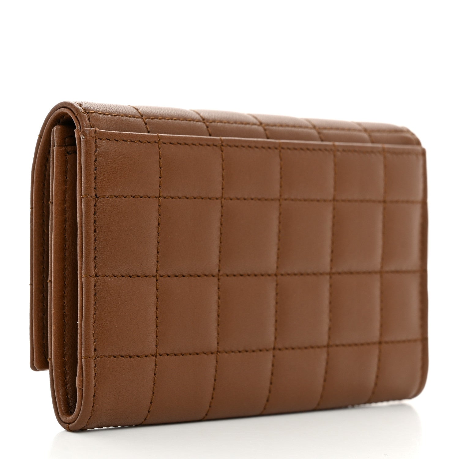 Saint Laurent Goatskin Carre Quilted Cassandre Small Envelope Wallet Fox 3 of 7