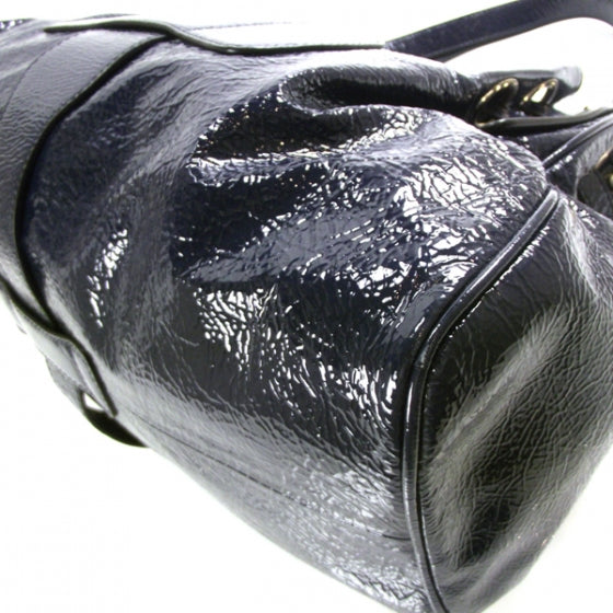 Crushed Patent Riki Bag Blue