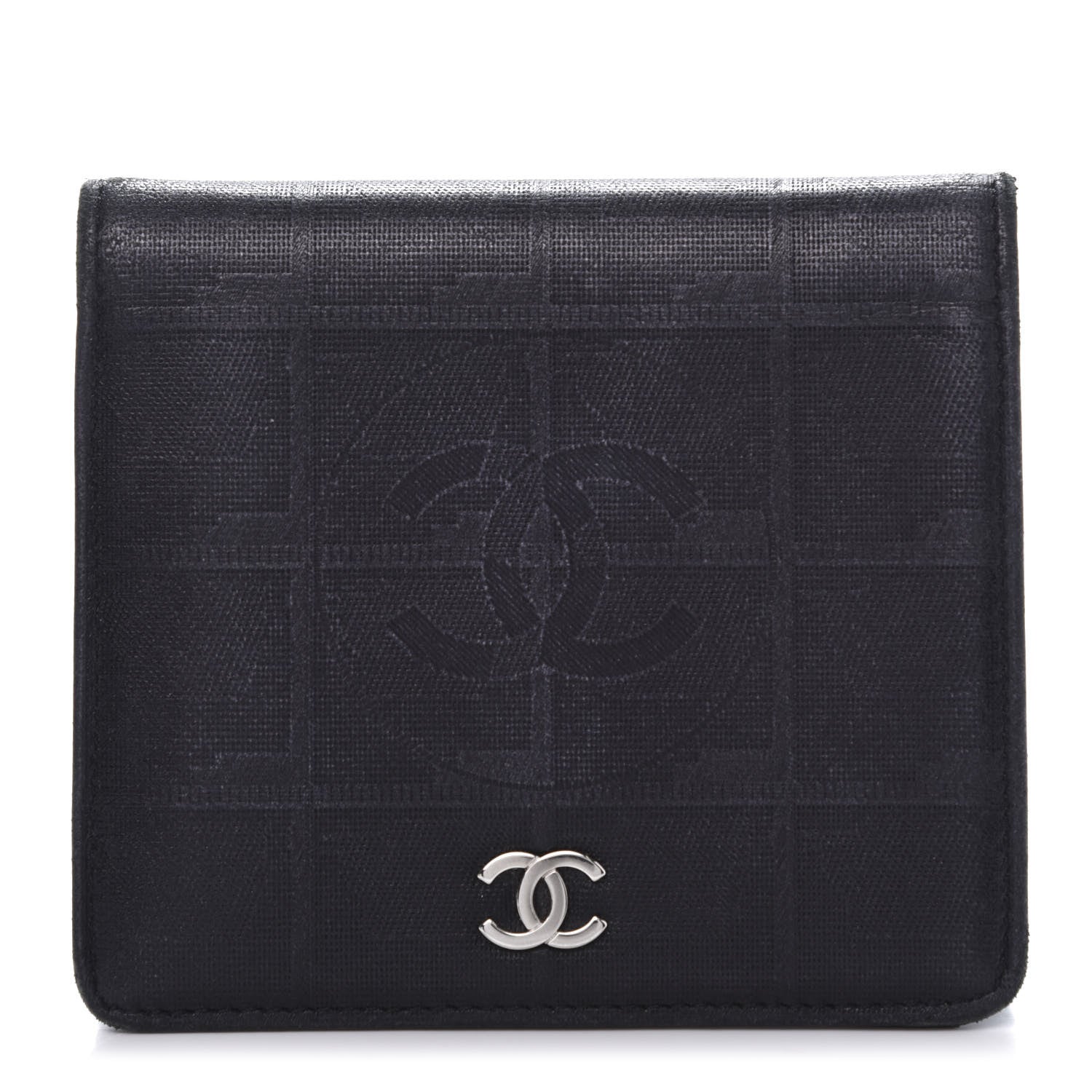 Chanel Embossed Lambskin Travel Bi-Fold Wallet Black 1 of 12