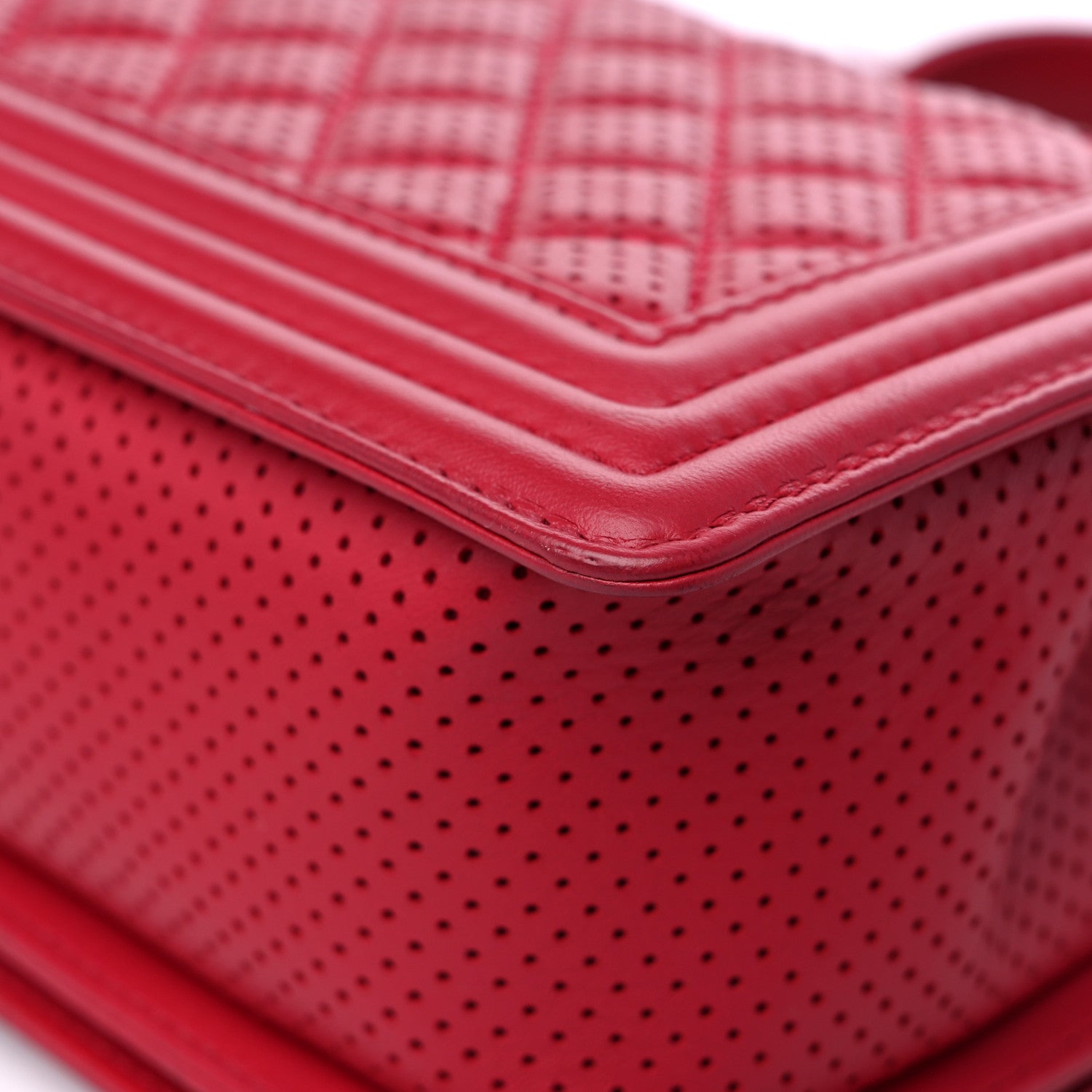 Chanel Perforated Lambskin Quilted Medium Boy Flap Red 11 of 12