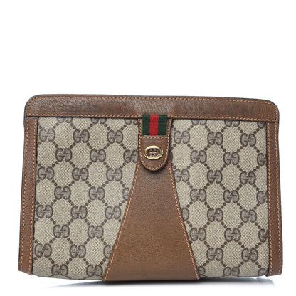 Gucci GG Plus Monogram Web Pouch Brown 1 of 9