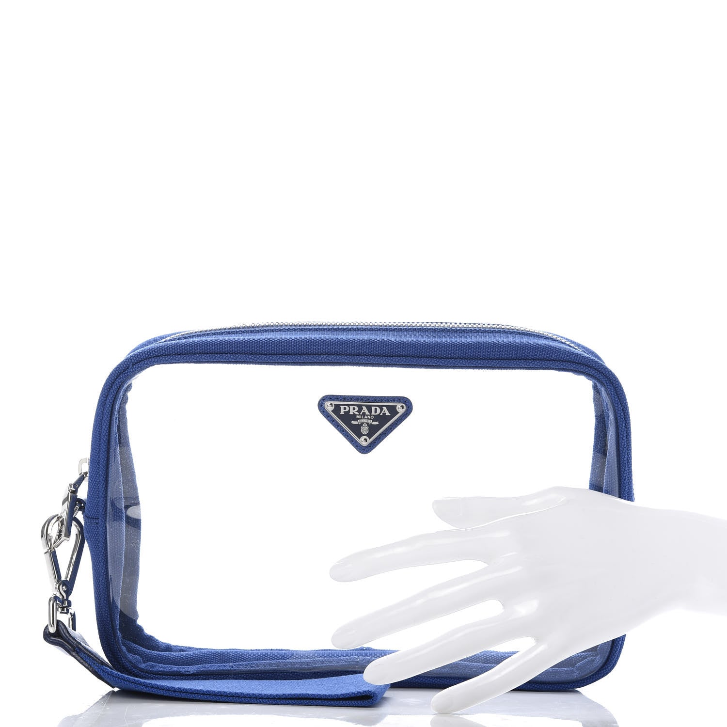 Prada Plexiglass Canapa Pouch Cobalto 2 of 9