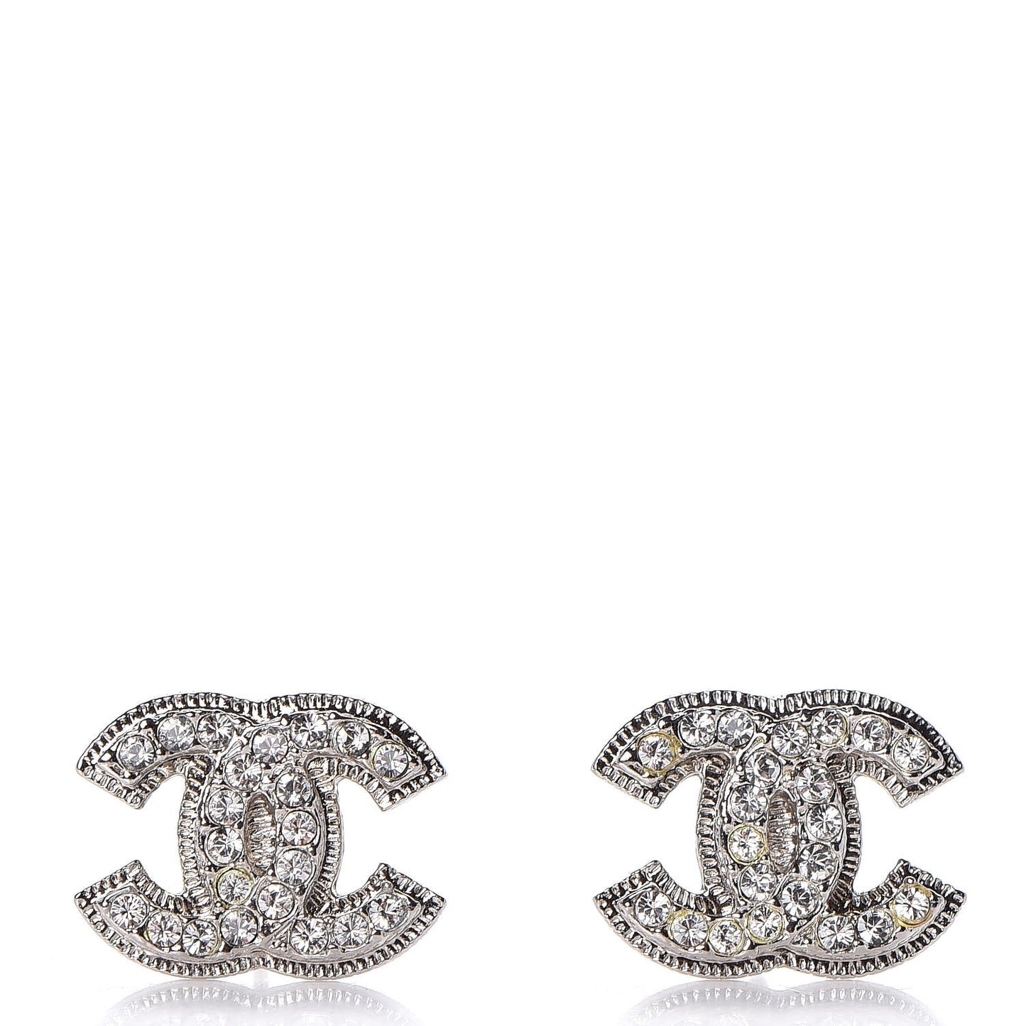 Crystal CC Earrings Silver