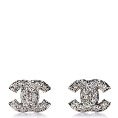 Chanel Crystal CC Earrings Silver 1 of 5