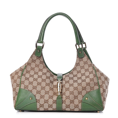 Gucci Monogram Calfskin Large Bardot Tote Green 1 of 14