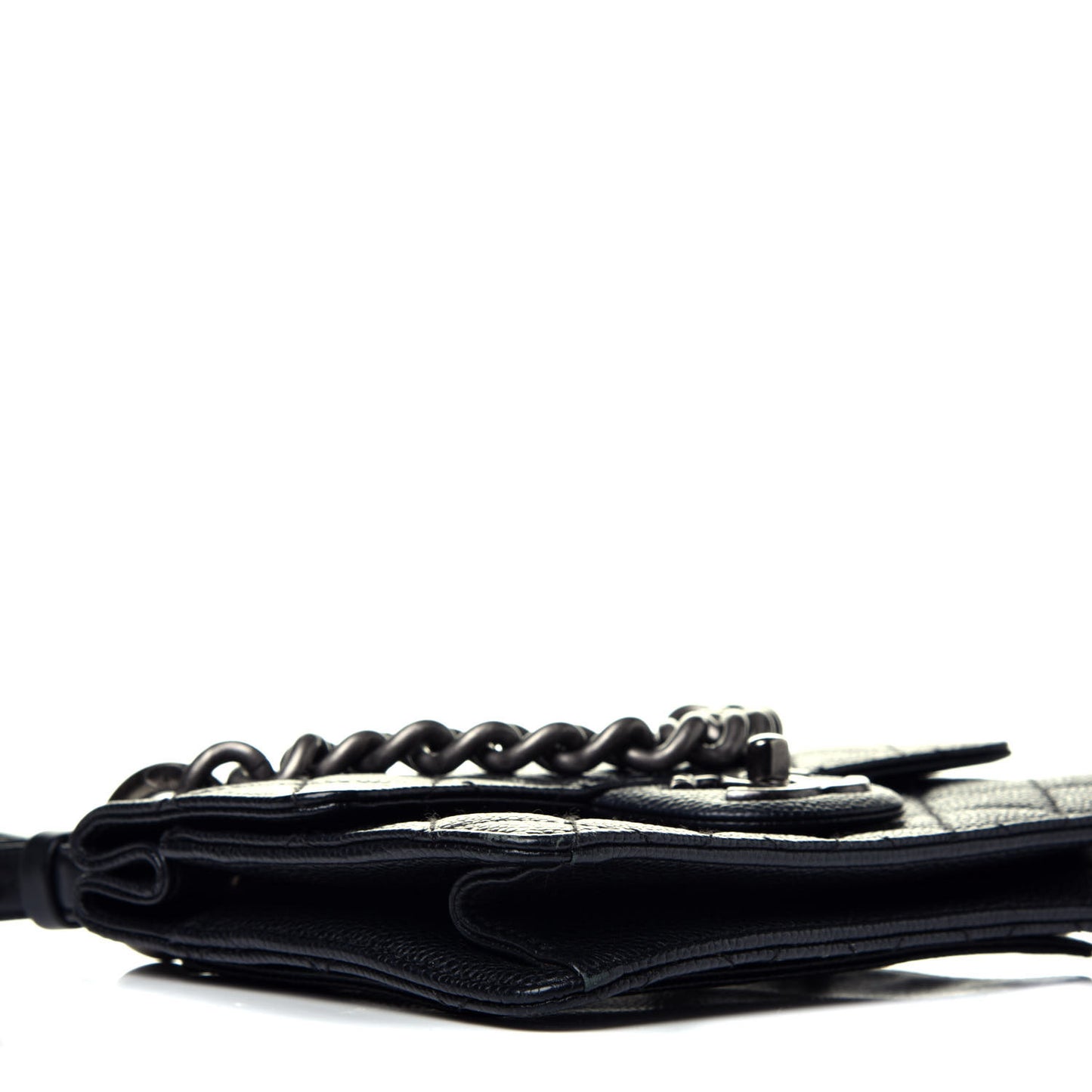 Caviar Quilted Small Retro Class Flap Dark Black