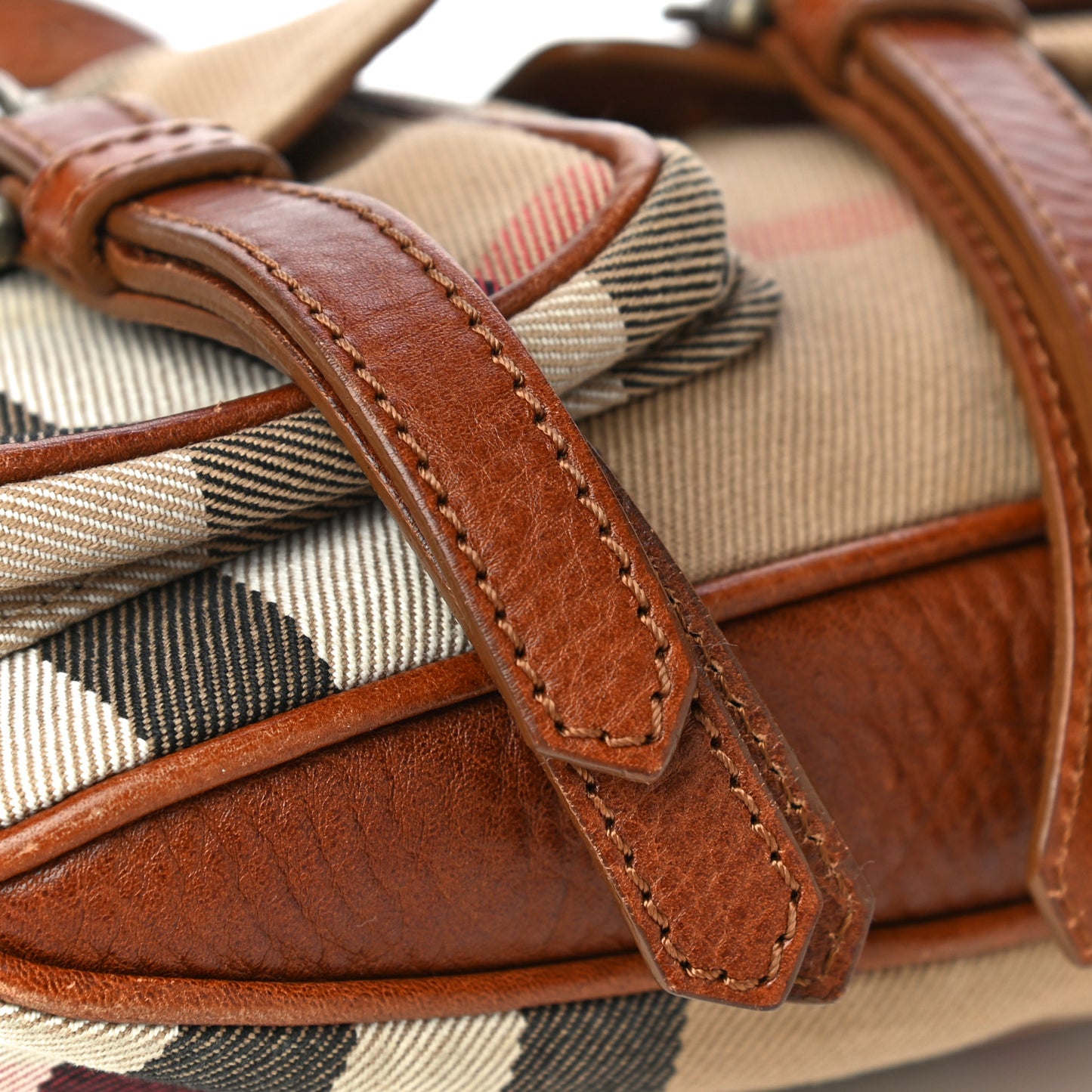 Prorsum House Check Bridle Calfskin Shoulder Bag Dark Tan
