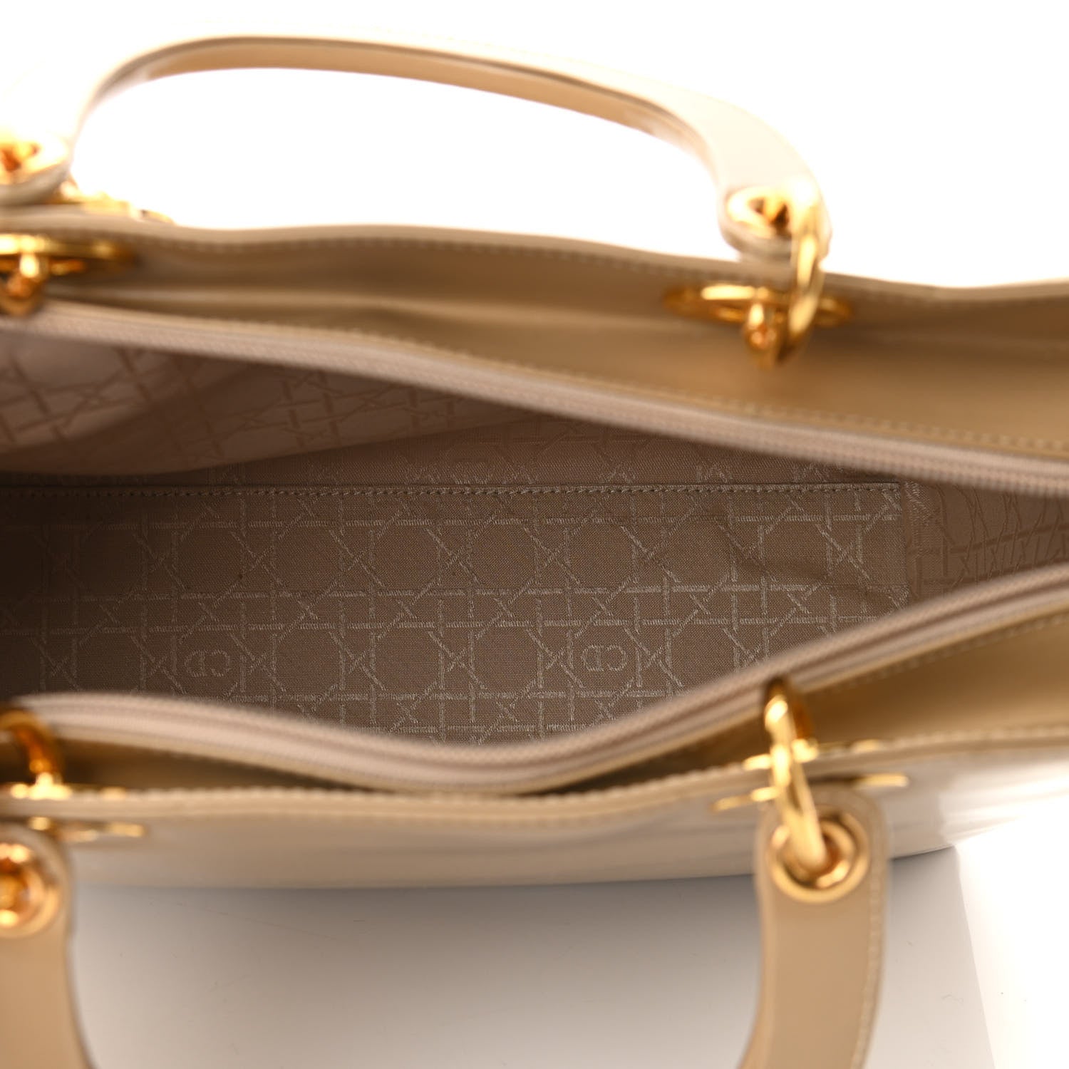 Christian Dior Patent Large Lady Dior Beige 5 of 14