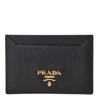 Prada Saffiano Metal Card Case Black 1 of 6