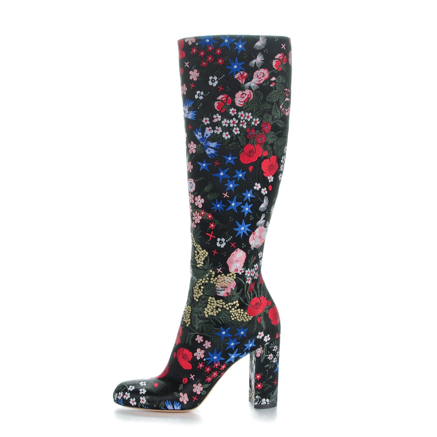 Valentino Garavani Brocade Camugarden Embroidered Knee Boots Nero Black 38 1 of 10