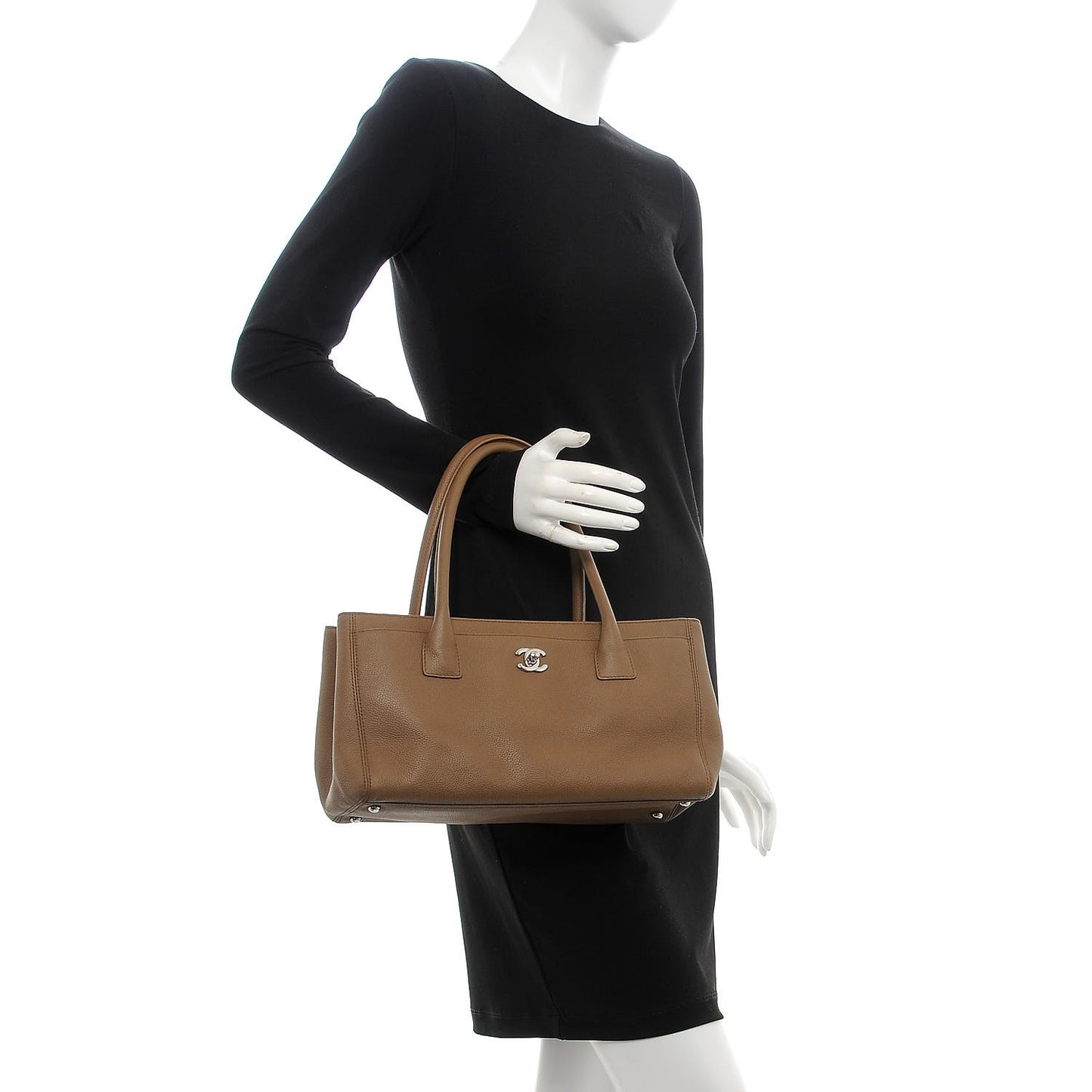 Calfskin Small Cerf Shopper Tote Brown