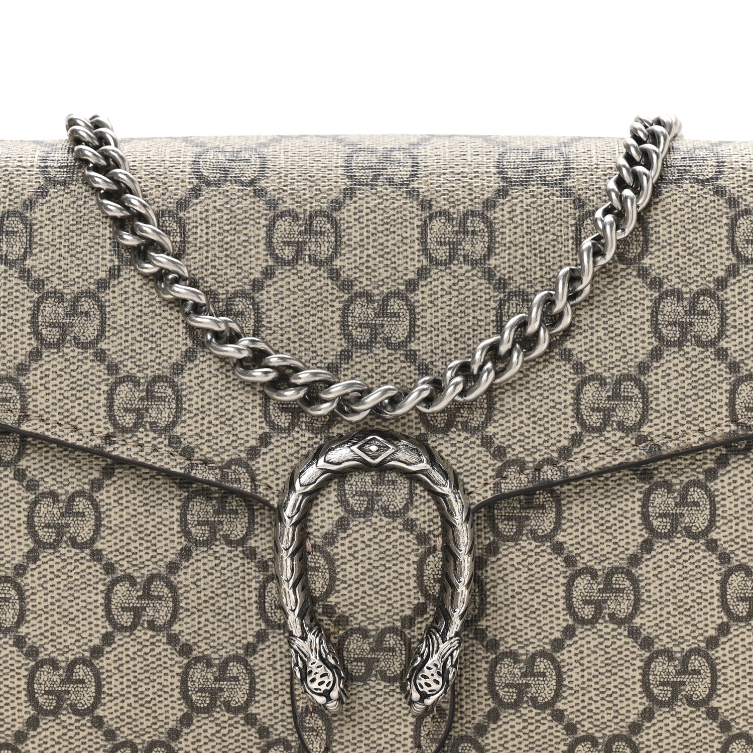 Gucci GG Supreme Monogram Mini Dionysus Chain Wallet Beige Taupe 8 of 11