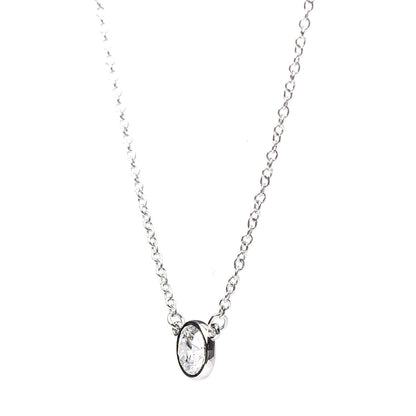 Tiffany Platinum Diamond .33ct Elsa Peretti Diamonds by the Yard Pendant Necklace 6 of 11