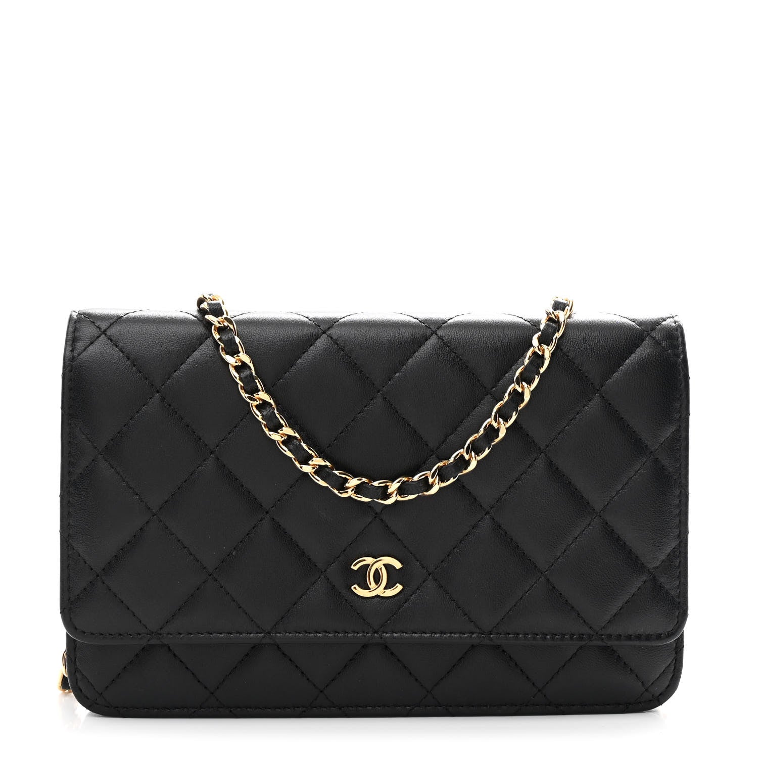 Chanel Lambskin Quilted Wallet On Chain WOC Black 1 of 11