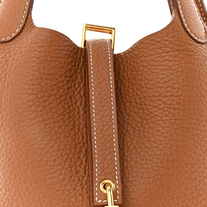 Hermes Taurillon Clemence Picotin Lock 18 PM Gold 7 of 11