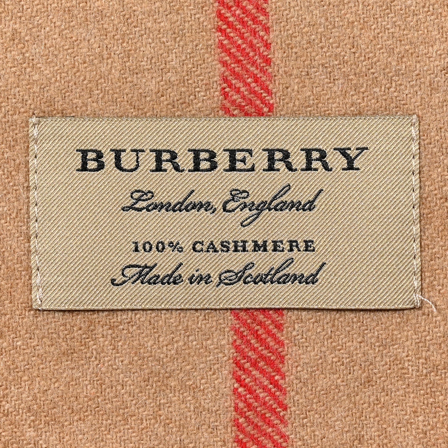 Burberry Cashmere Giant Heart Fringe Scarf Camel 3 of 4