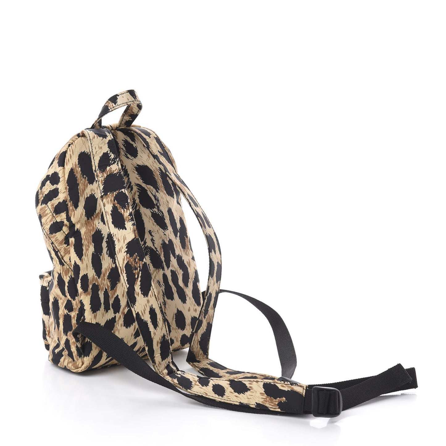 Nylon Leopard Printed Soft XXS Backpack Beige