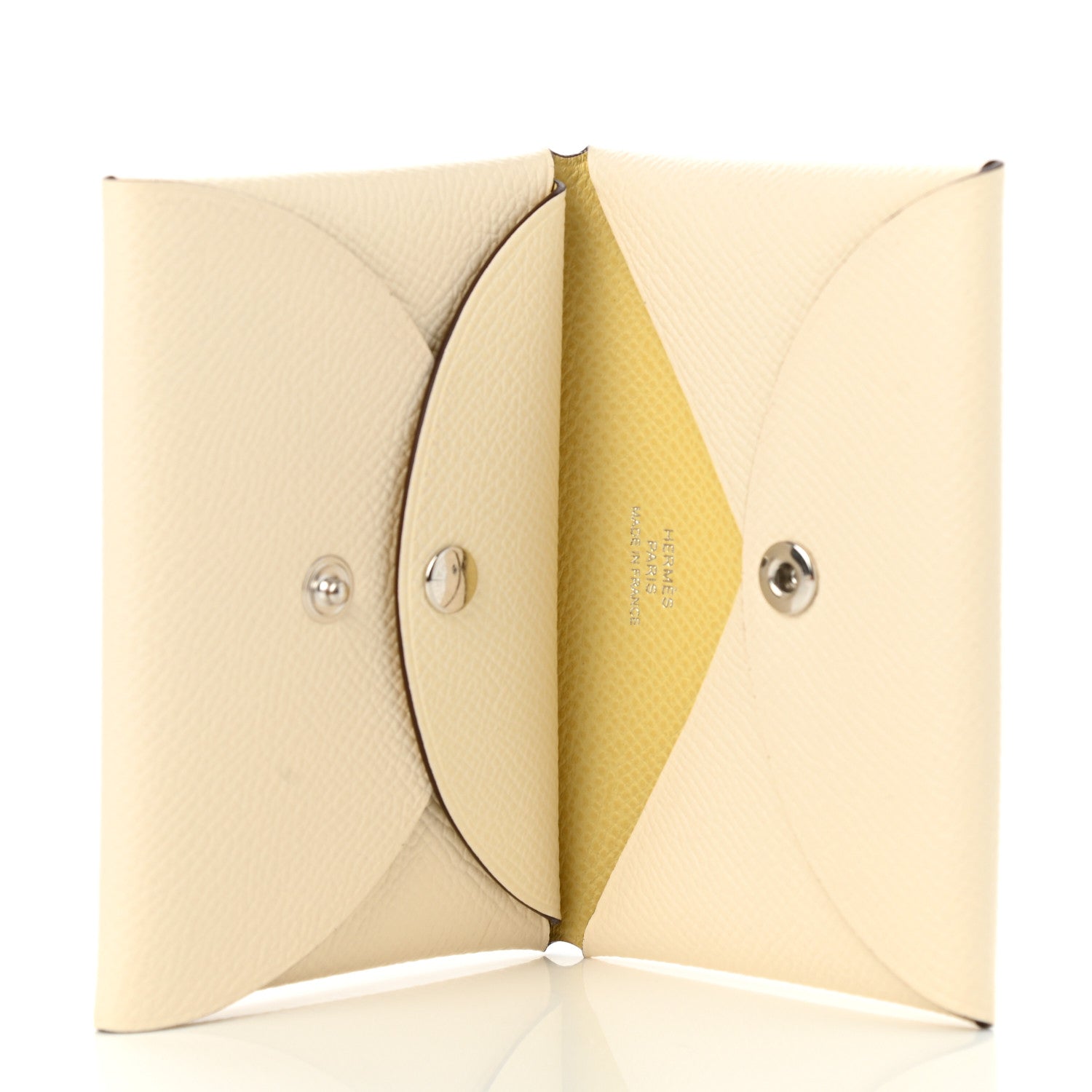 Hermes Epsom Verso Calvi Duo Card Case Nata Jaune Poussin 5 of 7
