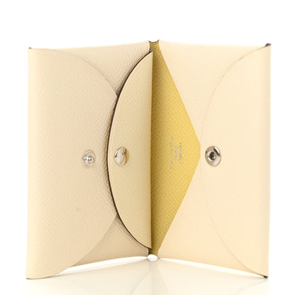 Hermes Epsom Verso Calvi Duo Card Case Nata Jaune Poussin 5 of 7
