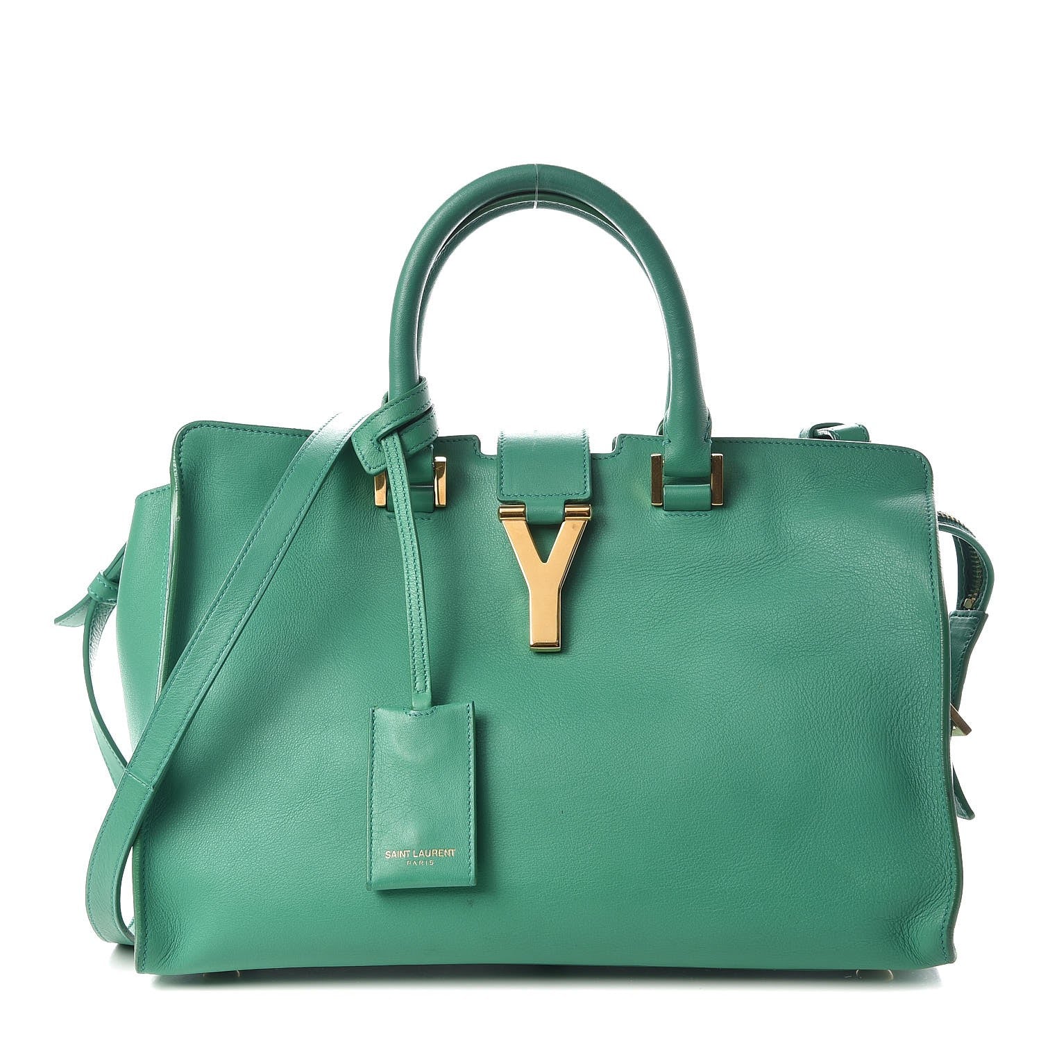 Saint Laurent Calfskin Small Classic Y Cabas Green 1 of 9