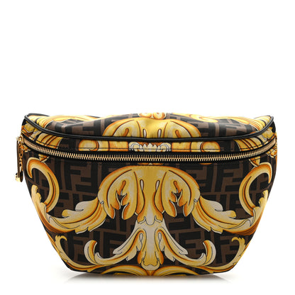 Fendi X VERSACE Nylon Cuoio Romano Fendace FF Baroque Belt Bag Black Gold 1 of 9