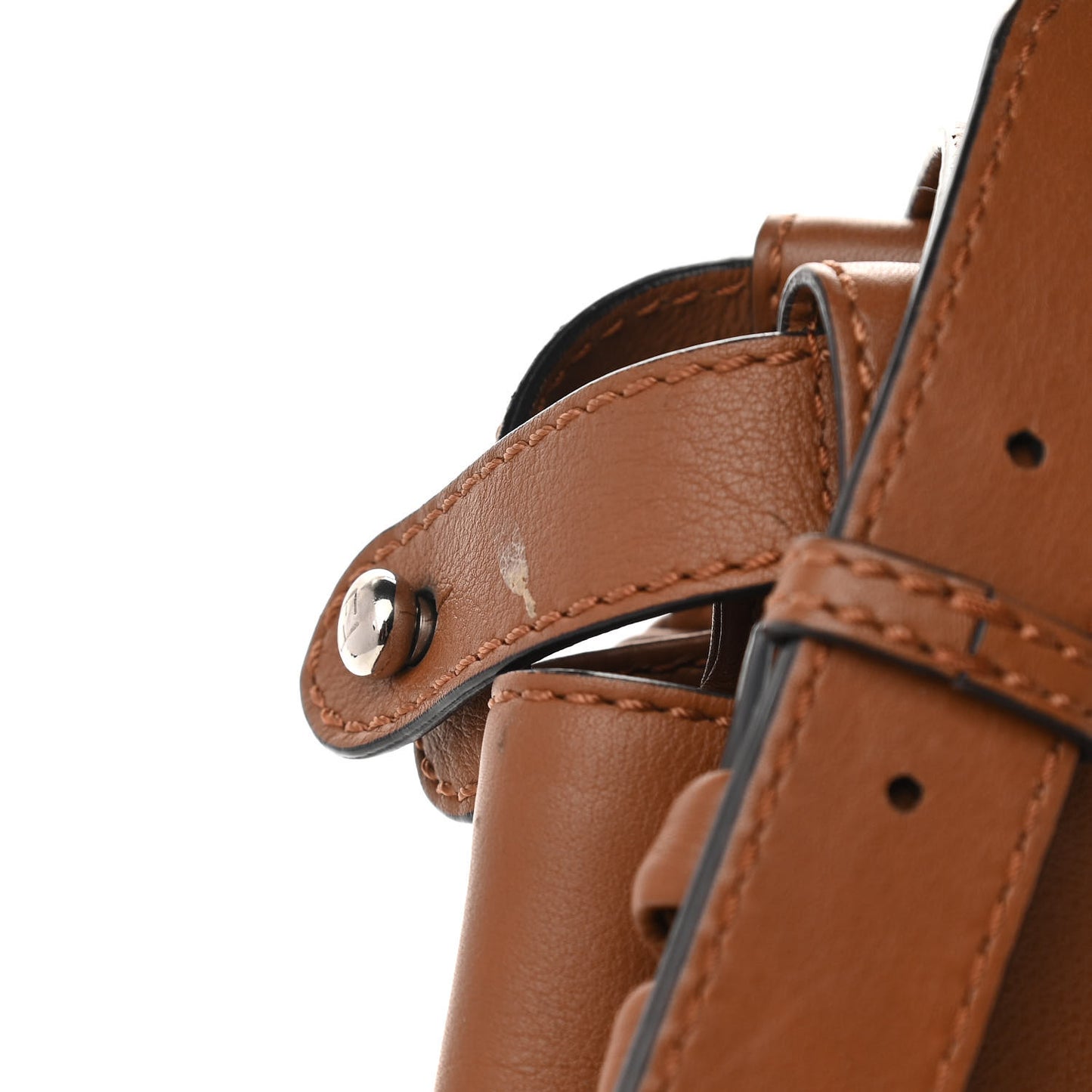 Calfskin Lace Up Medium Peekaboo Iconic Satchel Cognac